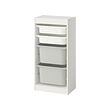 TROFAST - Storage combination with boxes, white white/grey, 46x30x95 cm