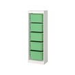 TROFAST - Storage combination with boxes, white/bright green, 46x30x146 cm