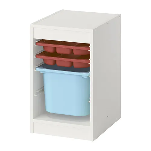 TROFAST storage combination with box/trays