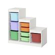 TROFAST - Kombinasi penyimpanan dgn kotak, putih/aneka warna, 99x44x95 cm