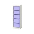 TROFAST - Storage combination with boxes, white/lilac, 46x30x146 cm