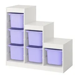 TROFAST - Kombinasi penyimpanan dgn kotak, putih/ungu, 99x44x95 cm