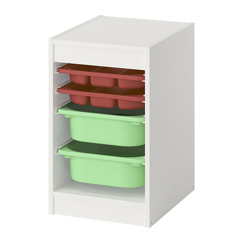 TROFAST storage combination w boxes/trays