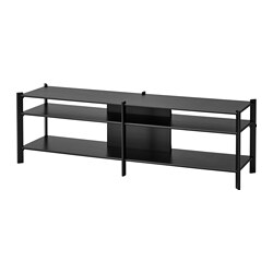 JÄTTESTA - TV bench, black, 160x40x49 cm
