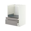 METOD/MAXIMERA - Base cabinet f combi micro/drawers, white/Bodbyn grey, 60x60x80 cm
