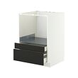 METOD/MAXIMERA - Base cabinet f combi micro/drawers, white/Nickebo matt anthracite, 60x60x80 cm