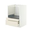 METOD/MAXIMERA - Base cabinet f combi micro/drawers, white/Bodbyn off-white, 60x60x80 cm