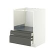 METOD/MAXIMERA - Kbnt dsr untuk kombinasi oven/laci, putih/Voxtorp abu-abu tua, 60x60x80 cm