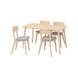 LISABO/LISABO - Table and 4 chairs, ash/Tallmyra white/black, 140x78 cm