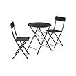 SUNDSÖ - Table and 2 folding chairs, outdoor anthracite/anthracite, 65 cm