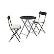 SUNDSÖ - Table and 2 folding chairs, outdoor anthracite/anthracite Kuddarna light grey-beige, 65 cm