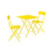 SUNDSÖ - Table and 2 folding chairs, outdoor bright yellow/bright yellow, 65x65 cm