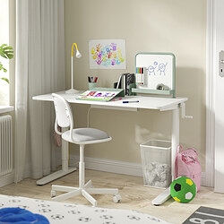 RELATERA - Desk combination sit/stand, white/light grey-green, 117x60 cm