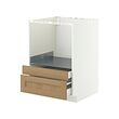 METOD/MAXIMERA - Base cabinet f combi micro/drawers, white/Vedhamn oak, 60x60x80 cm