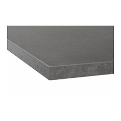 EKBACKEN - Worktop, concrete effect/laminate, 186x2.8 cm