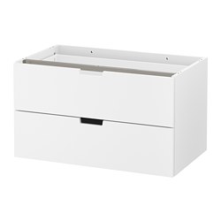 NORDLI - Lemari 2 laci bermodul, putih, 80x45 cm