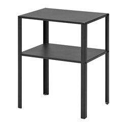 KNARREVIK - Bedside table, black, 42x34 cm