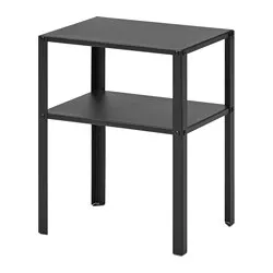 KNARREVIK - Meja samping tempat tidur, hitam, 37x28 cm
