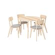 LISABO/LISABO - Table and 4 chairs, ash/Tallmyra white/black, 105 cm