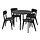 LISABO/LISABO - meja dan 4 kursi, hitam/Tallmyra hitam/abu-abu, 105 cm | IKEA Indonesia - PE924487_S1