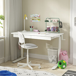 RELATERA - Desk combination sit/stand, white/light grey-green, 117x60 cm