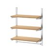 KUNGSFORS - Suspension rail w shelves and rail, stainless steel/bamboo