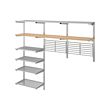 KUNGSFORS - Suspension rail w shelves/wll grids, stainless steel/bamboo