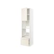 METOD/MAXIMERA - Hi cab f ov/combi ov w dr/2 drwrs, white/Bodbyn off-white, 60x60x240 cm