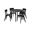 LISABO/LISABO - Meja dan 4 kursi, hitam/hitam, 105 cm