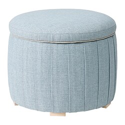 ÅTERLÖGA - Pouffe, with storage/Kilanda light blue