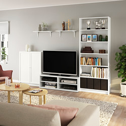 BILLY/BESTÅ - TV storage combination, white, 280x40x202 cm
