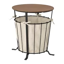 ÄNGESBYN - Storage table, black/pine light brown stained, 43 cm