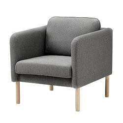 VISKABACKA - Armchair, Skartofta black/light grey