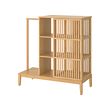 NORDKISA - Open wardrobe with sliding door, bamboo, 120x123 cm