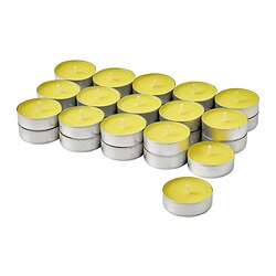 BLODHÄGG - Scented tealight, lemon & lemongrass/yellow, 3.5 hr