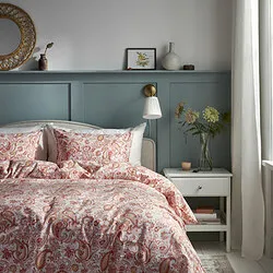 RODGERSIA - Sarung duvet dan 2 sarung bantal, merah muda/putih, 240x220/50x80 cm