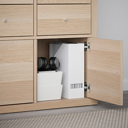 KALLAX - Insert with door, white stained oak effect, 33x33 cm