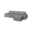 KIVIK - Sofa 4 dudukan dengan chaise longue, Tibbleby krem/abu-abu