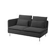 SÖDERHAMN - Compact 3-seat sofa with open end, Fridtuna dark grey