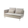 SÖDERHAMN - Compact 3-seat sofa with open end, Fridtuna light beige