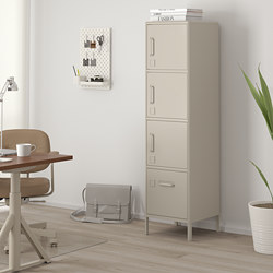 IDÅSEN - Kabinet tinggi dengan laci+pintu, krem, 45x172 cm