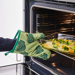 TORVFLY - Oven glove, patterned/green