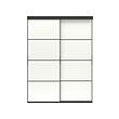 MEHAMN/SKYTTA - Sliding door combination, black/double sided white, 152x205 cm
