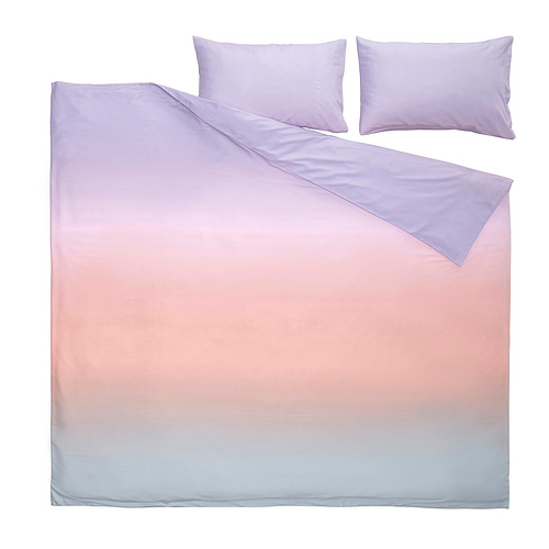 FLÄDERBUSKE sarung duvet dan 2 sarung bantal