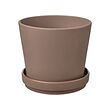 KLARBÄR - Plant pot with saucer, in/outdoor brown, 12 cm