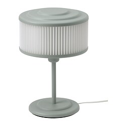 REMTÅNG - Lampu meja, abu-abu-hijau, 37 cm