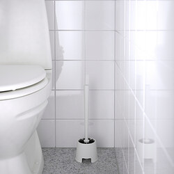 BOLMEN - Tempat dan sikat toilet, putih