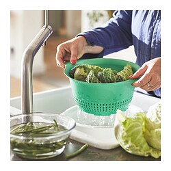 UPPFYLLD - Colander, bright green, 24 cm
