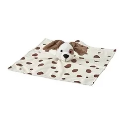 DRÖMSLOTT - Selimut nyaman dg boneka, berbentuk anak anjing putih/cokelat, 30x30 cm