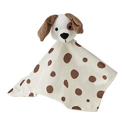 DRÖMSLOTT - Selimut nyaman dg boneka, berbentuk anak anjing putih/cokelat, 30x30 cm